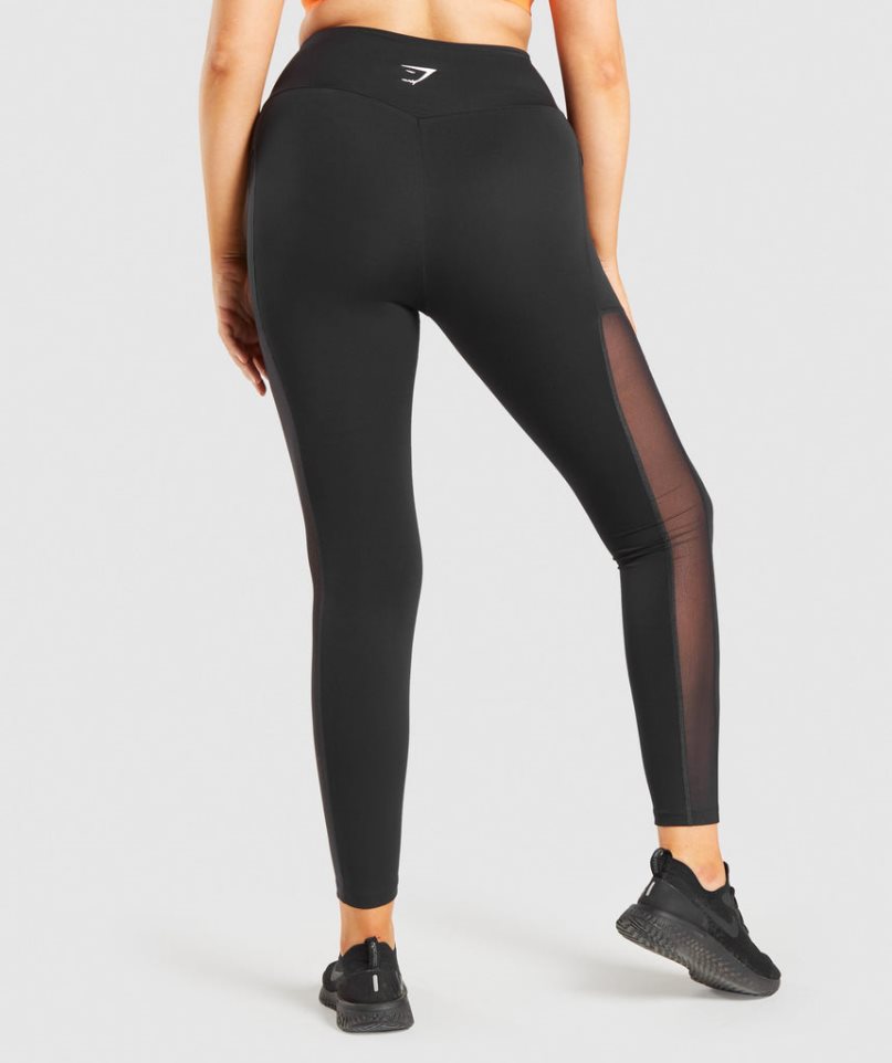 Women's Gymshark Training Mesh Pocket Leggings Black | CA 5NA163